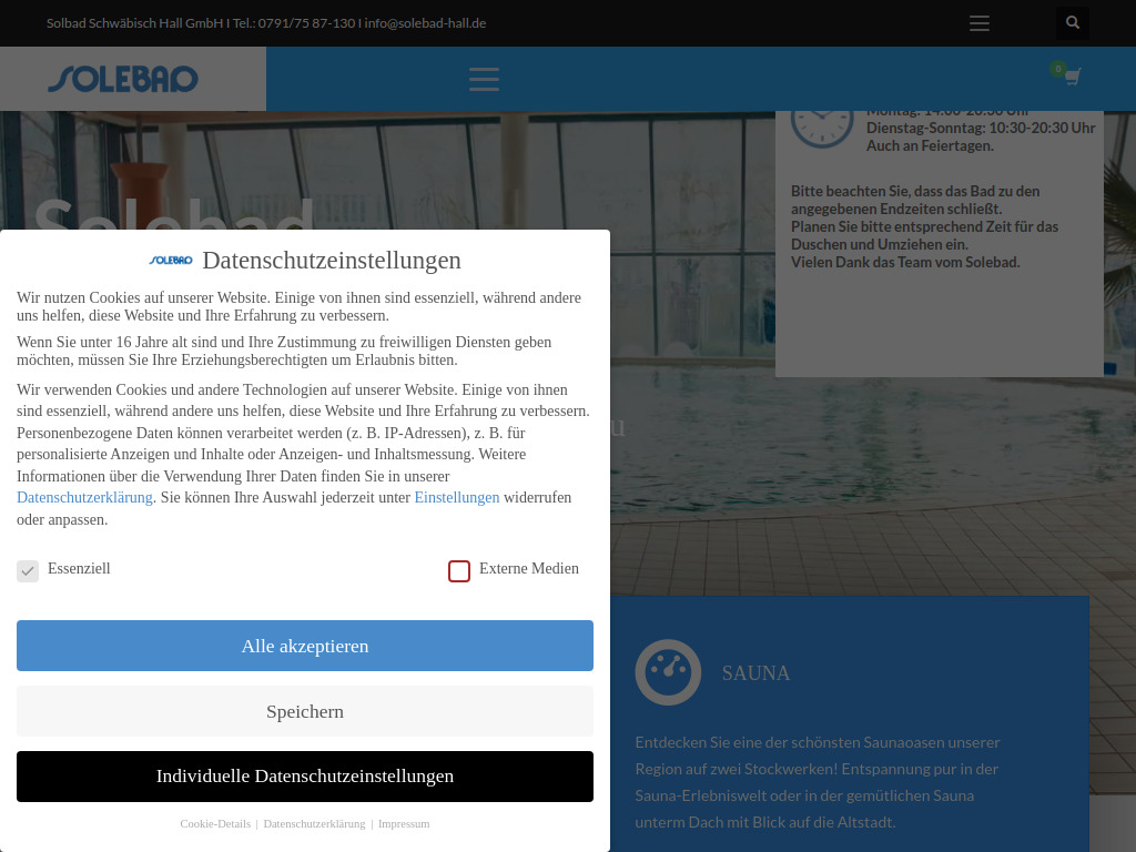 Website von Solbad Schwäbisch Hall GmbH in Schwäbisch Hall