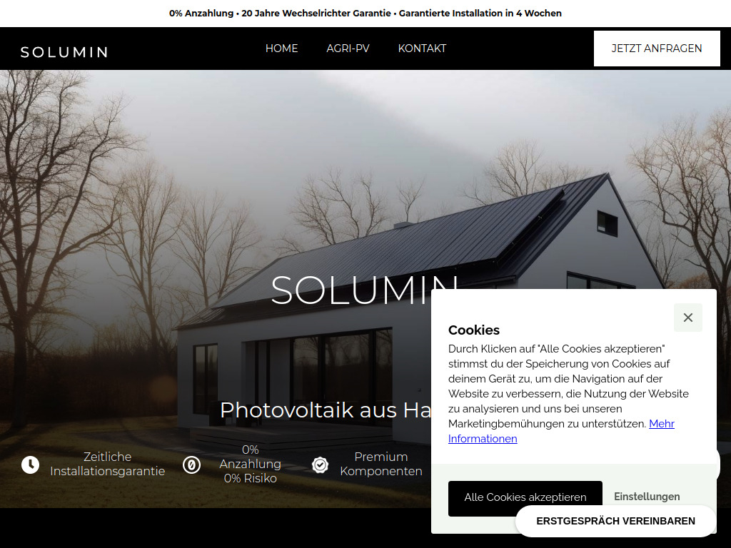Website von SOLUMIN | CSF Trading & Consulting GmbH in Hemmingen