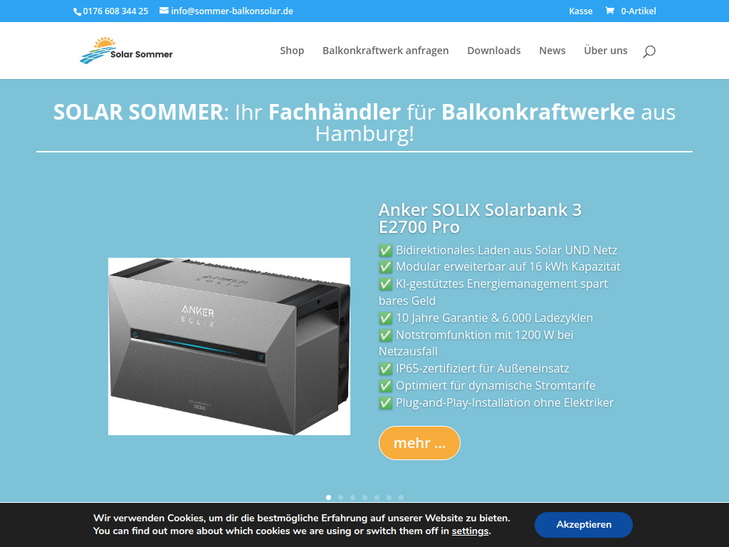 Website von Solar Sommer in Hamburg