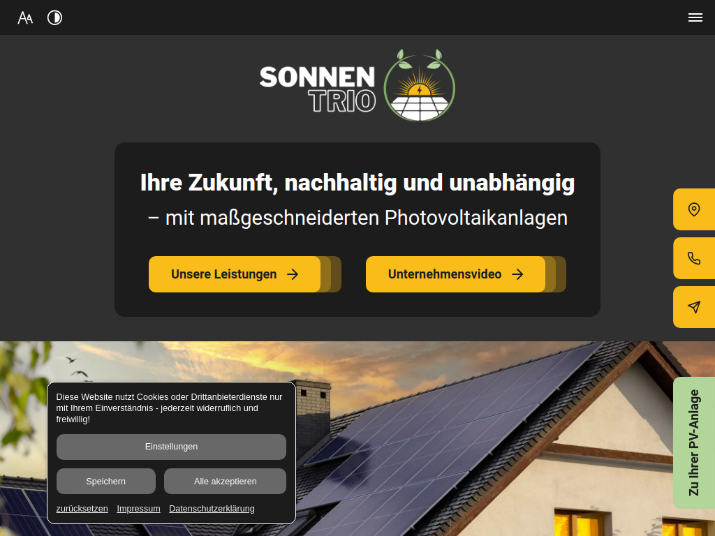 Website von Sonnentrio Elektro GmbH in Wien