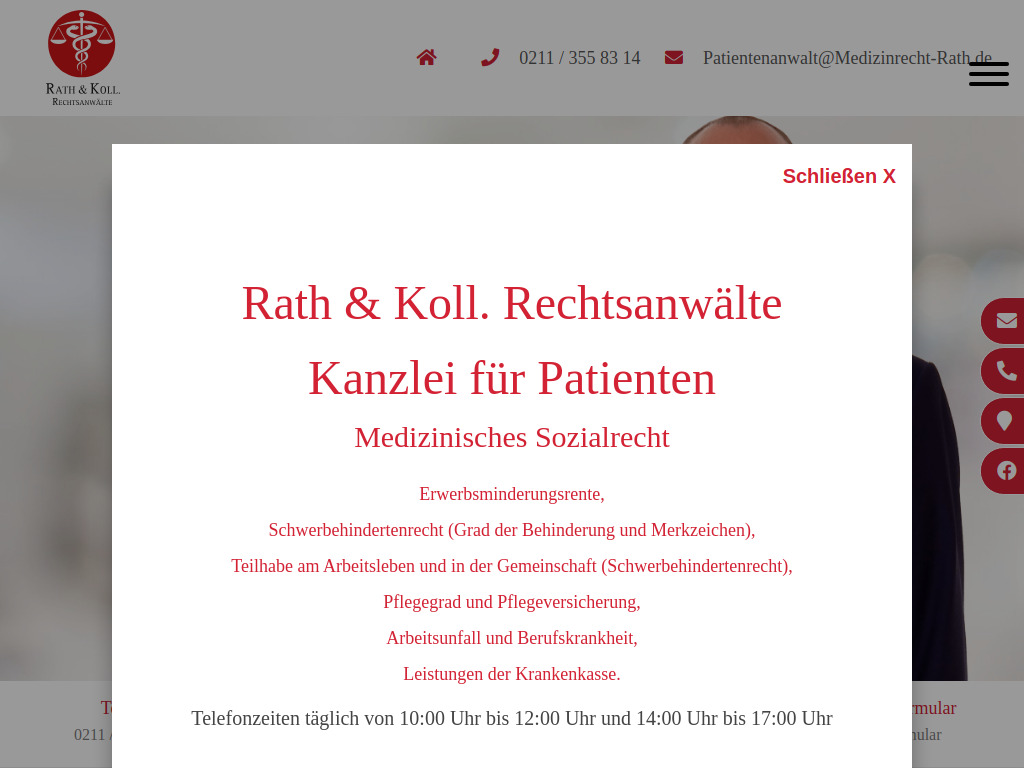 Website von Rechtsanwalt Marco Rath in Düsseldorf