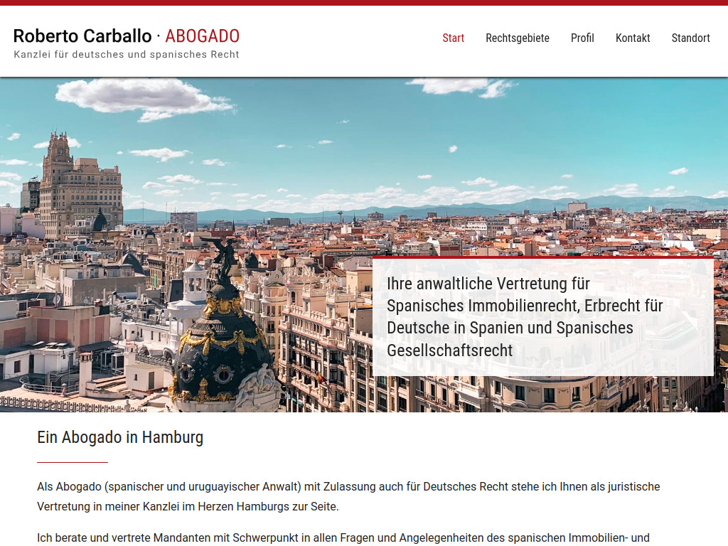 Website von Dr. Roberto Carballo-Lázaro in Hamburg