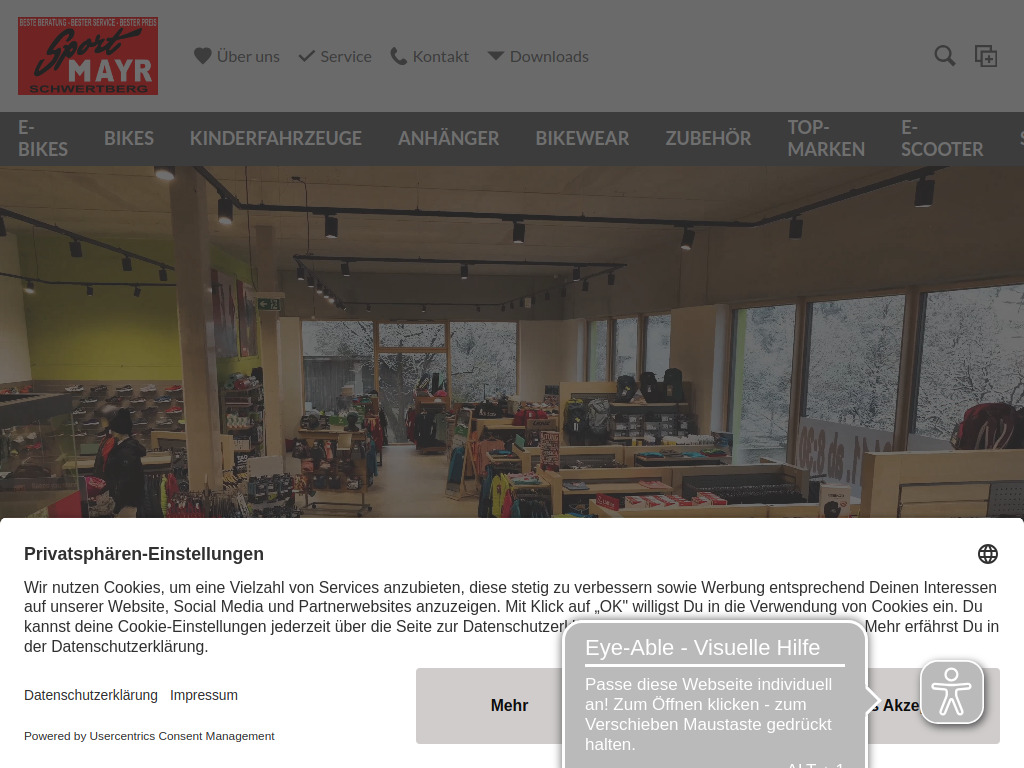Website von Sport Mayr GmbH in Schwertberg