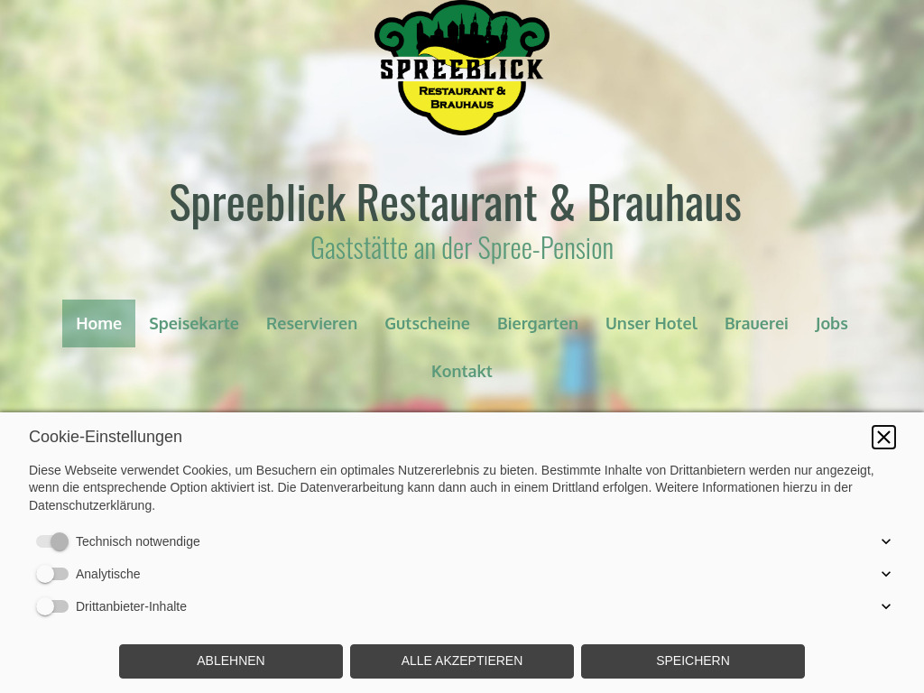 Website von spreeblick-restaurant.de in Bautzen