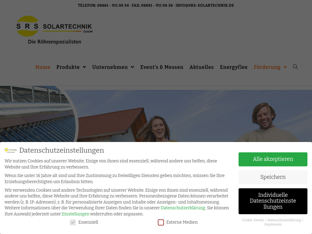 Website von SRS-Solartechnik GmbH in Schlüchtern-Wallroth