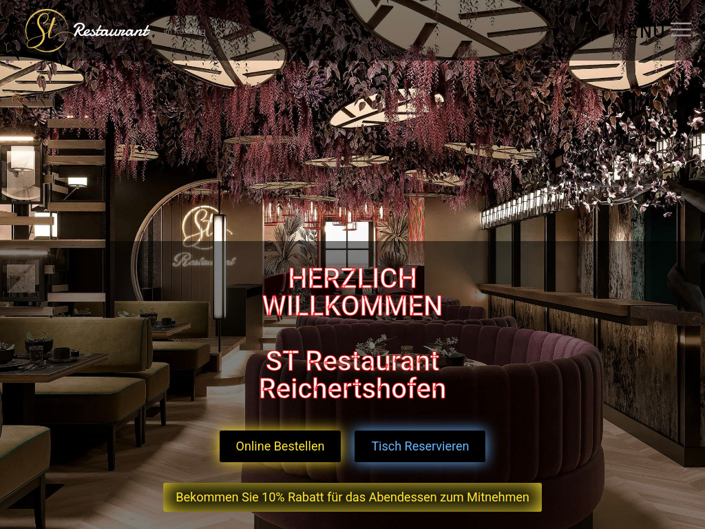 Website von ST-Restaurant in Kösching