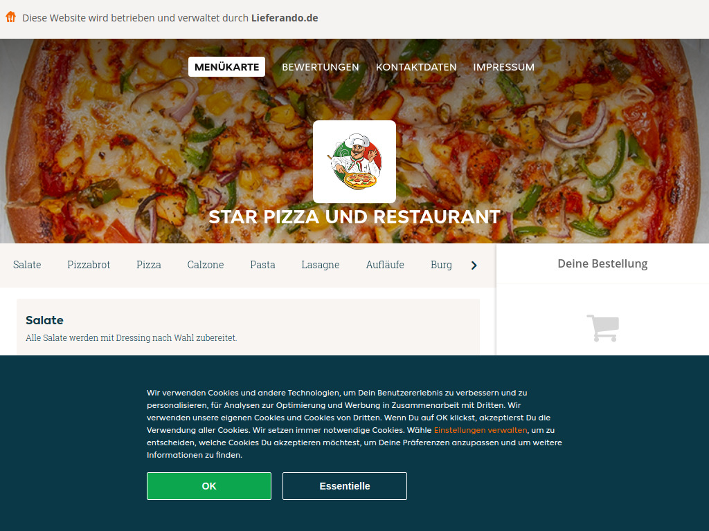 Website von Star Pizza und Restaurant - Essen online bestellen in Großenhain in Großenhain