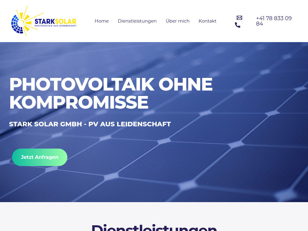 Website von Stark Solar GmbH in Dürnten