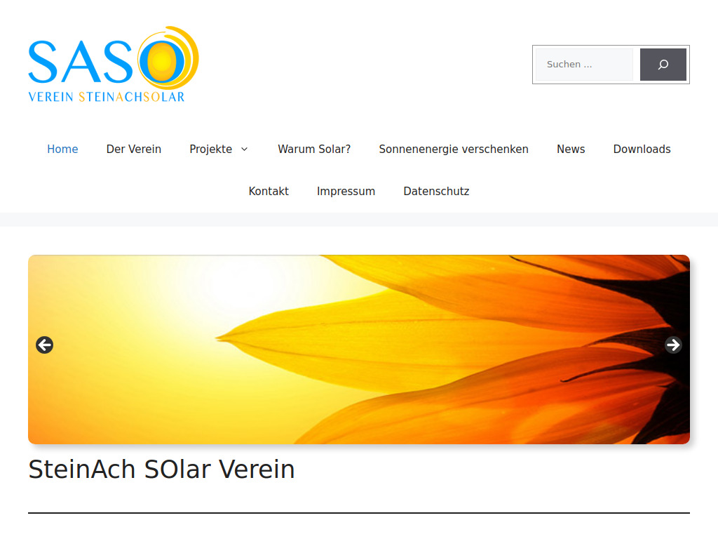Website von SteinAch SOlar Verein in Steinach