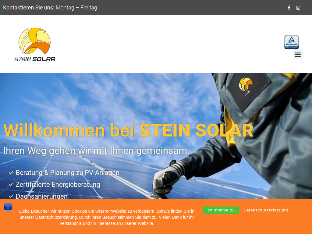 Website von Stein Solar in Hohndorf