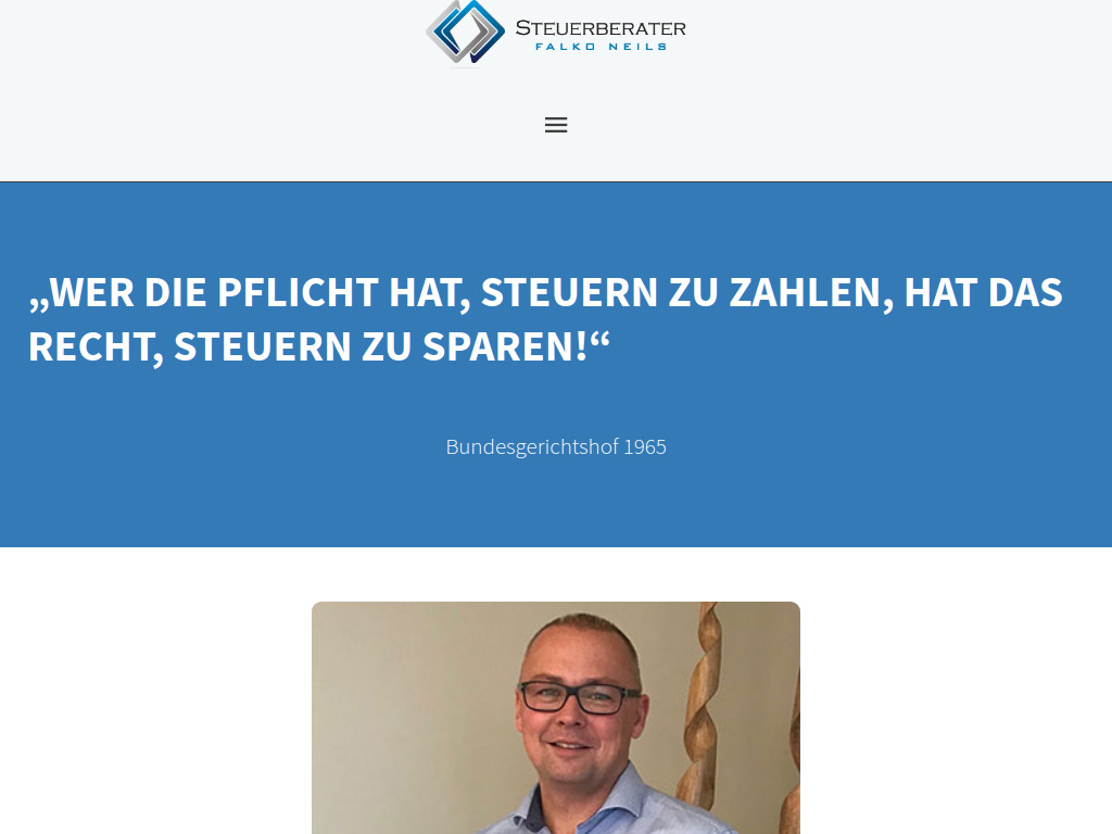 Website von Steuerberater Falko Neils in Arendsee