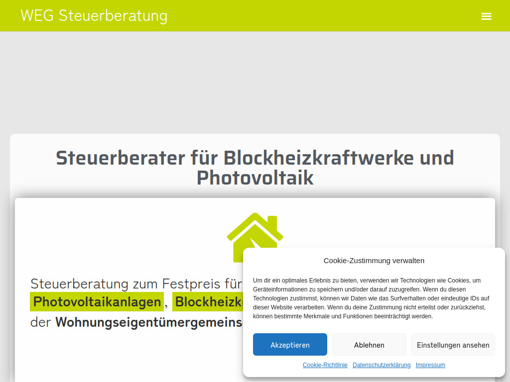 Website von WEG Steuerberatung GmbH in Baden-Baden
