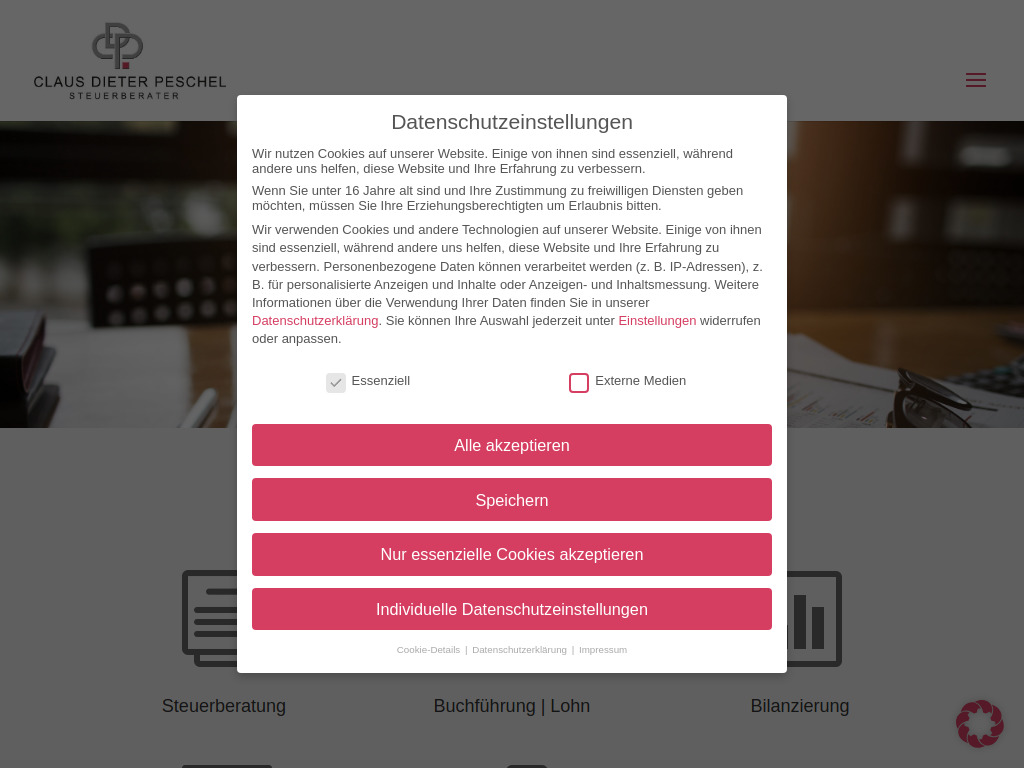 Website von Steuerberater Peschel in München