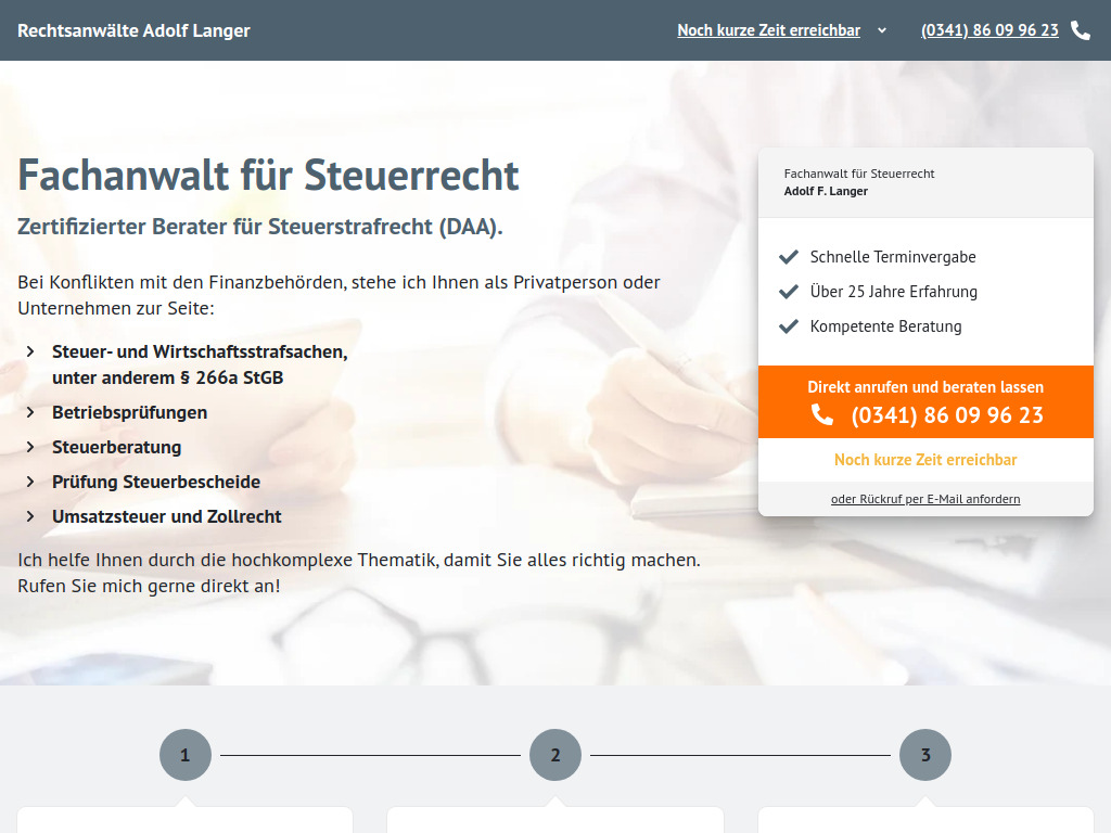 Website von Rechtsanwalt Adolf Langer