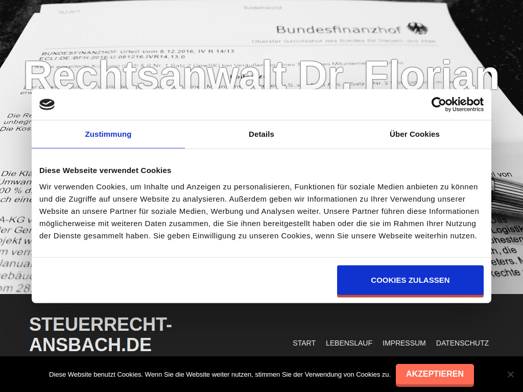 Website von Dr. Carl & Partner mbB Wirtschaftsprüfer I Steuerberater I Rechtsanwälte in Ansbach