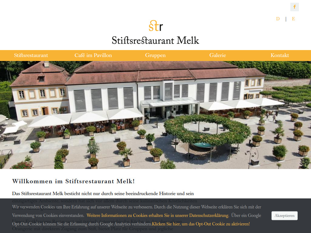 Website von Stiftsrestaurant Melk GmbH in Melk