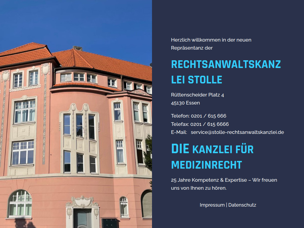 Website von Rechtsanwaltskanzlei Stolle in Essen