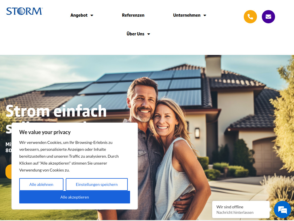 Website von Storm Ventures GmbH in Nürnberg