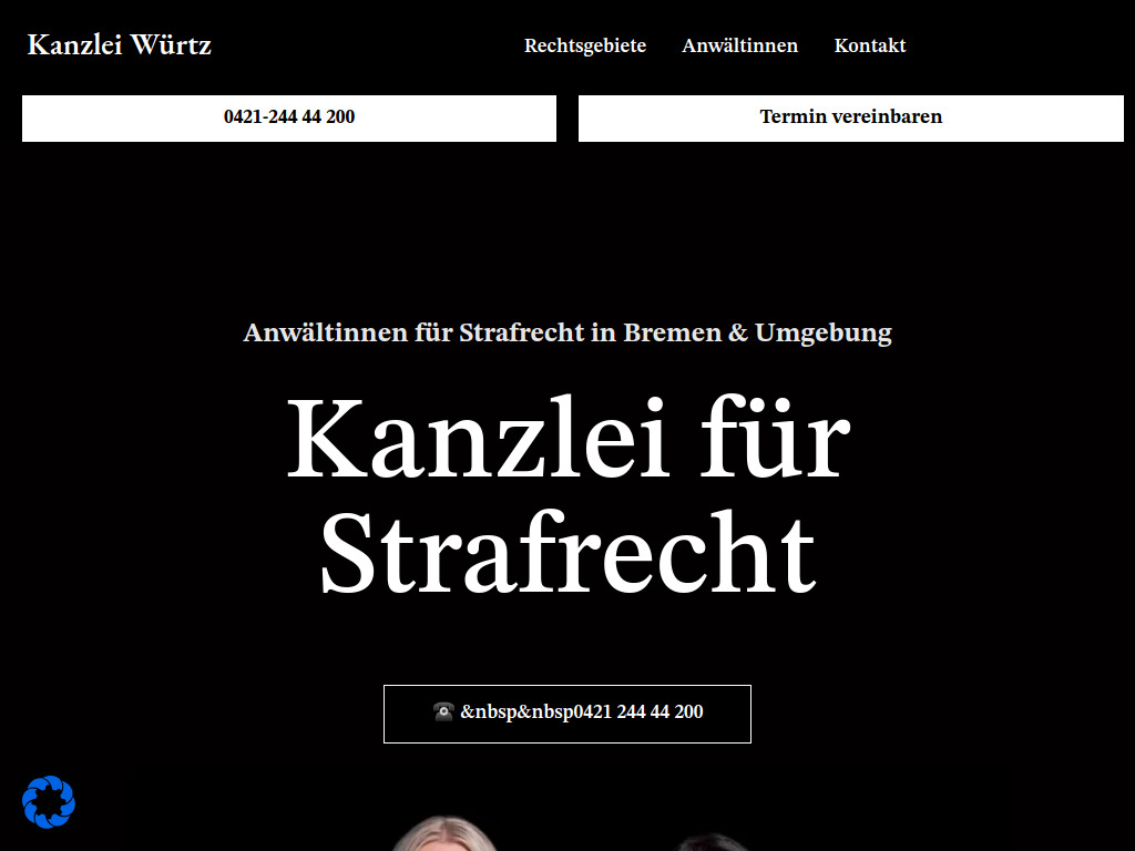 Website von Kanzlei Würtz in Bremen