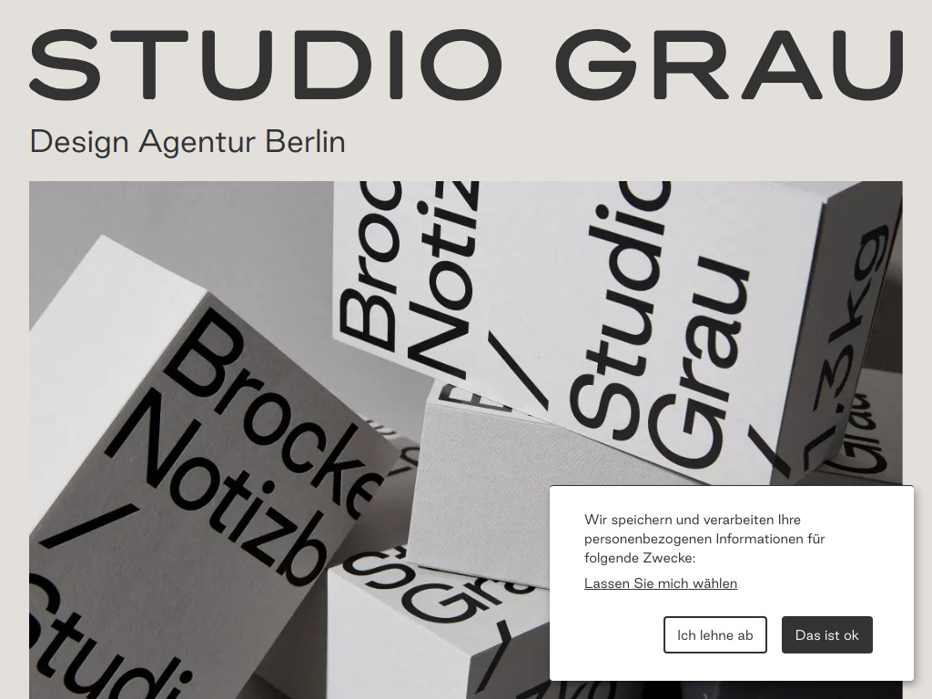 Website von Studio Grau GmbH in Berlin