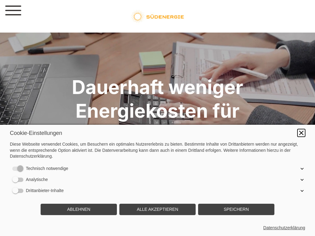 Website von SÜDENERGIE in Offenburg