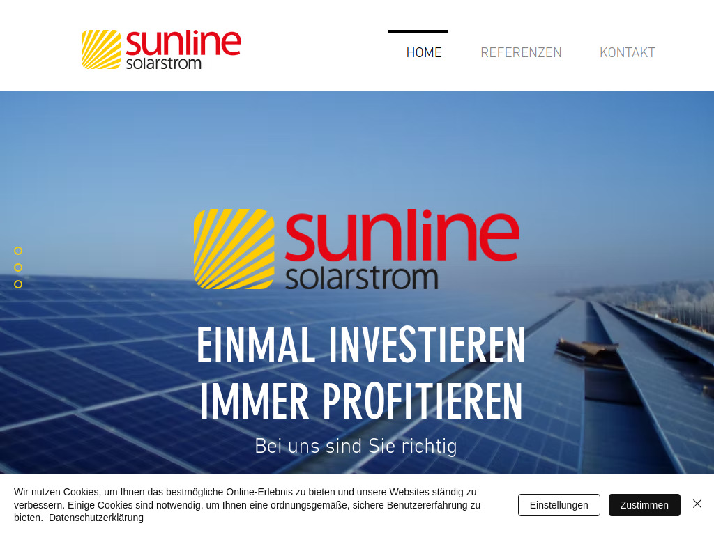 Website von Sunline-Solarstrom GmbH in Fürth