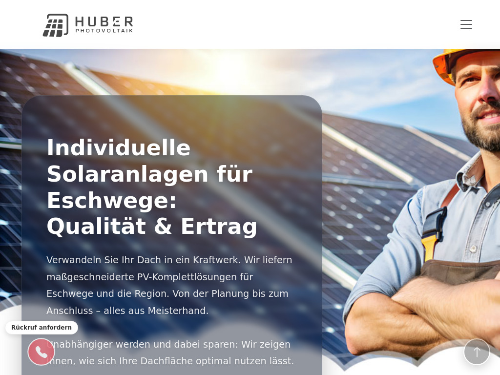Website von Huber Group GmbH in Eschwege