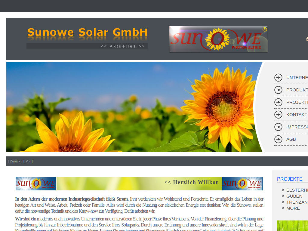Website von Sunowe Solar GmbH in Nürnberg