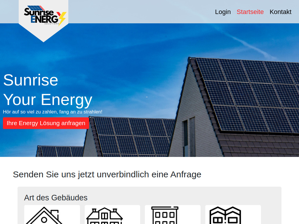 Website von Sunrise Energy Solutions UG in Osterburken