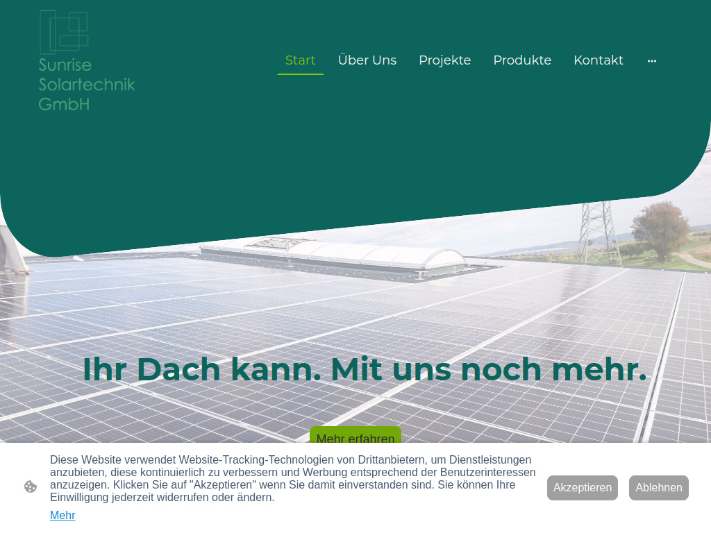 Website von Sunrise Solartechnik GmbH in Bietigheim-Bissingen