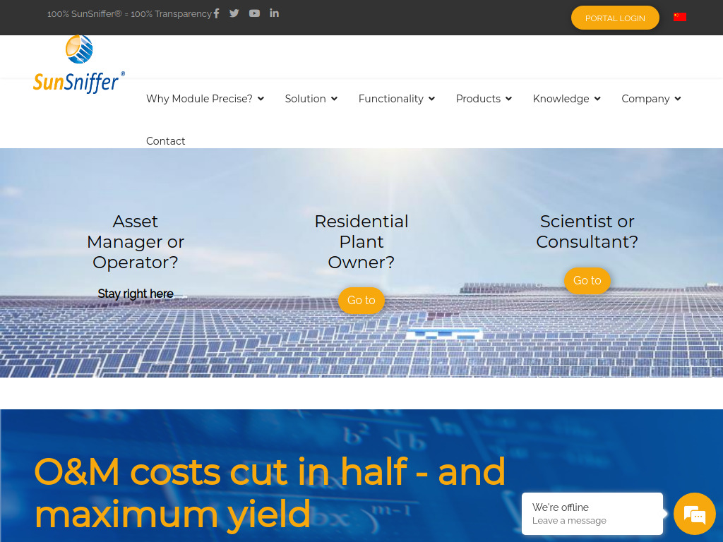 Website von SunSniffer GmbH & Co. KG in Nürnberg