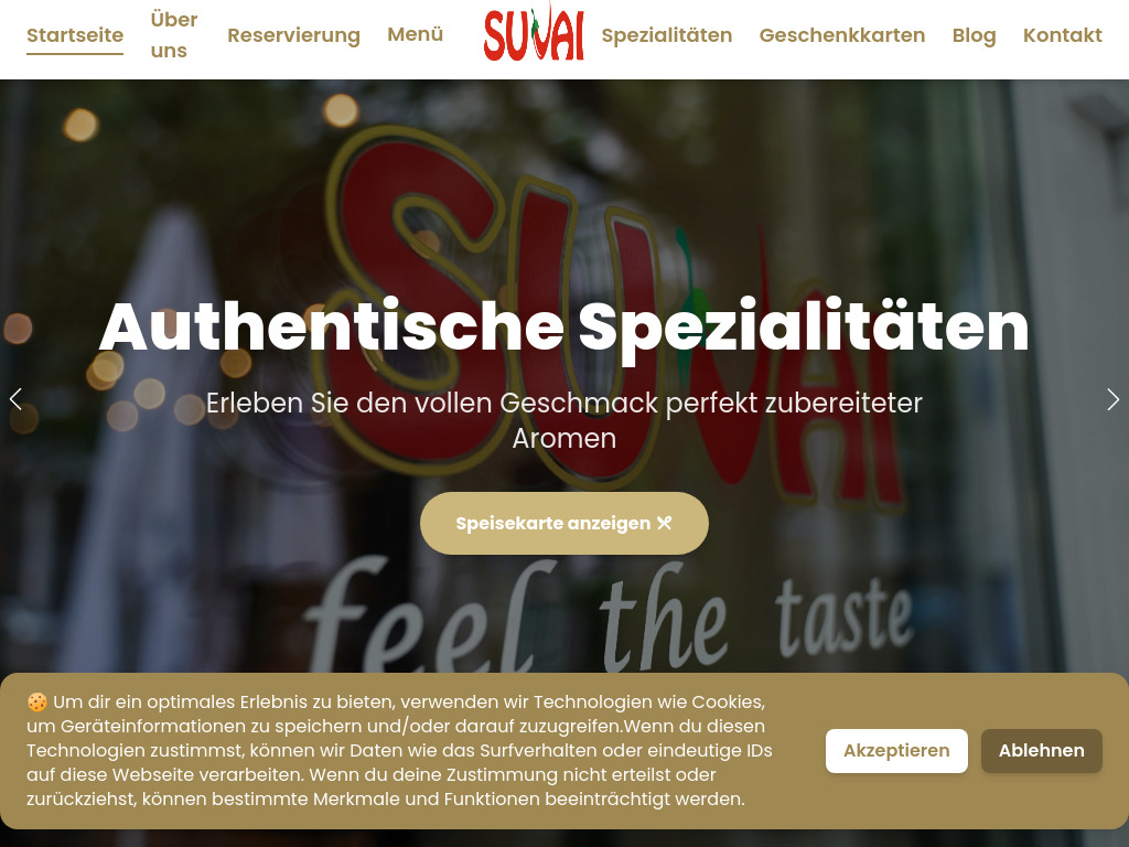 Website von Suvai Restaurant Essen in Essen