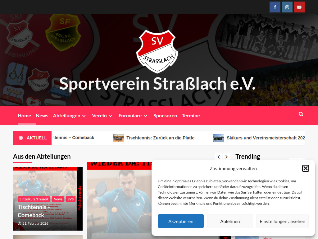 Website von Sportverein Straßlach e.V. in Straßlach-Dingharting