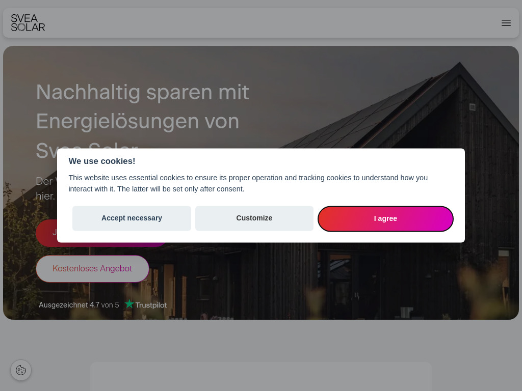 Website von Svea Solar Deutschland GmbH in Köln