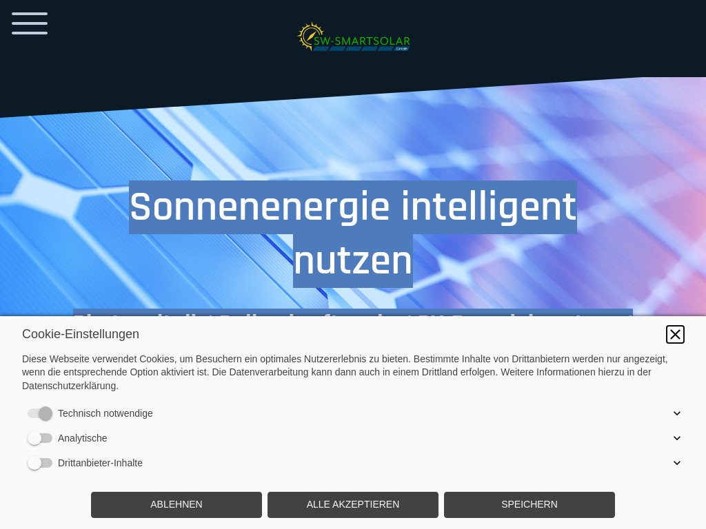 Website von SW-SmartSolar GmbH in Remagen