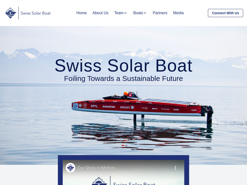 Website von Swiss Solar Boat