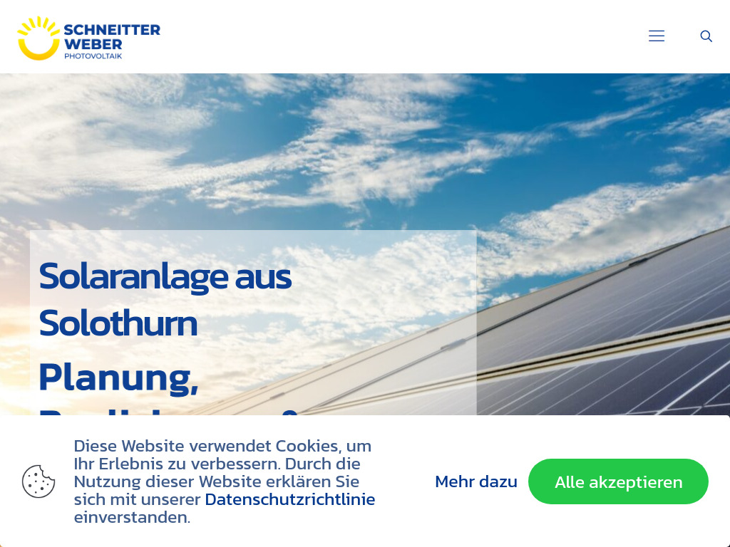 Website von Schneitter Weber Solar AG in Obergerlafingen