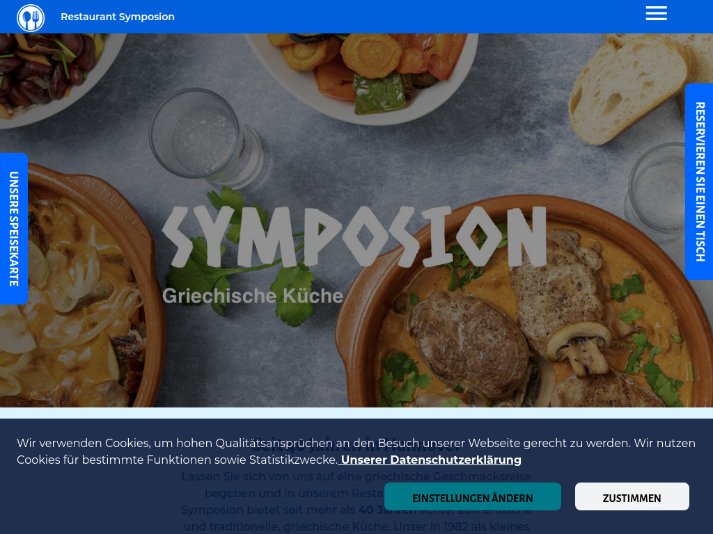 Website von Restaurant Symposion in Hannover