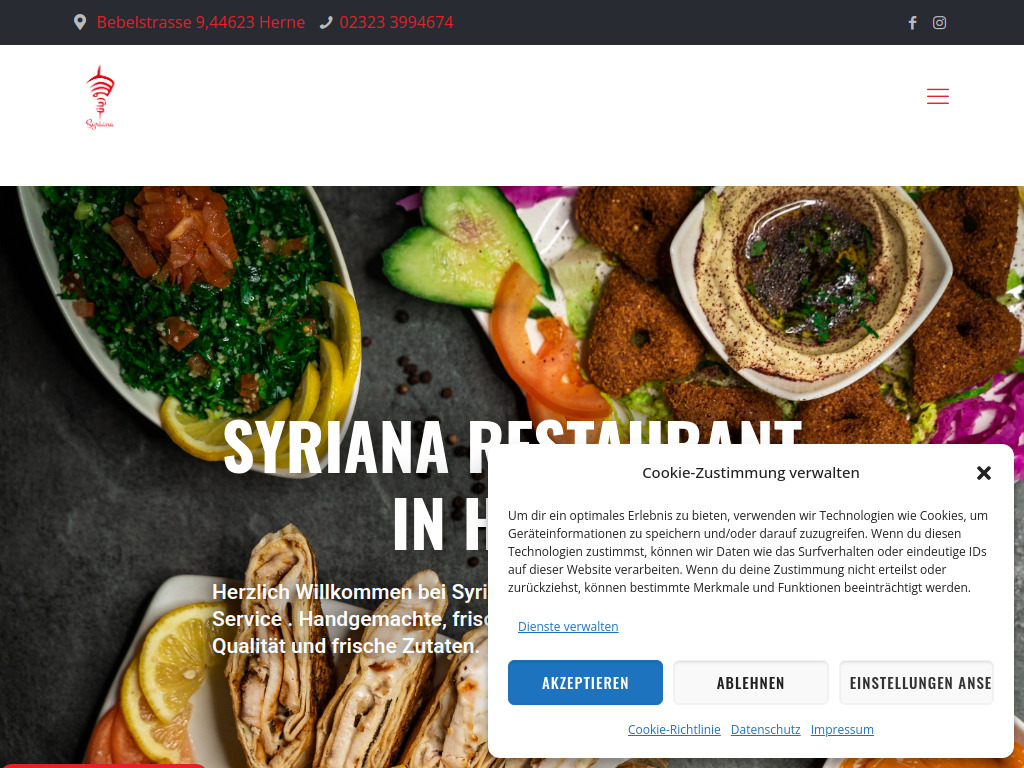 Website von Syriana GmbH in Herne