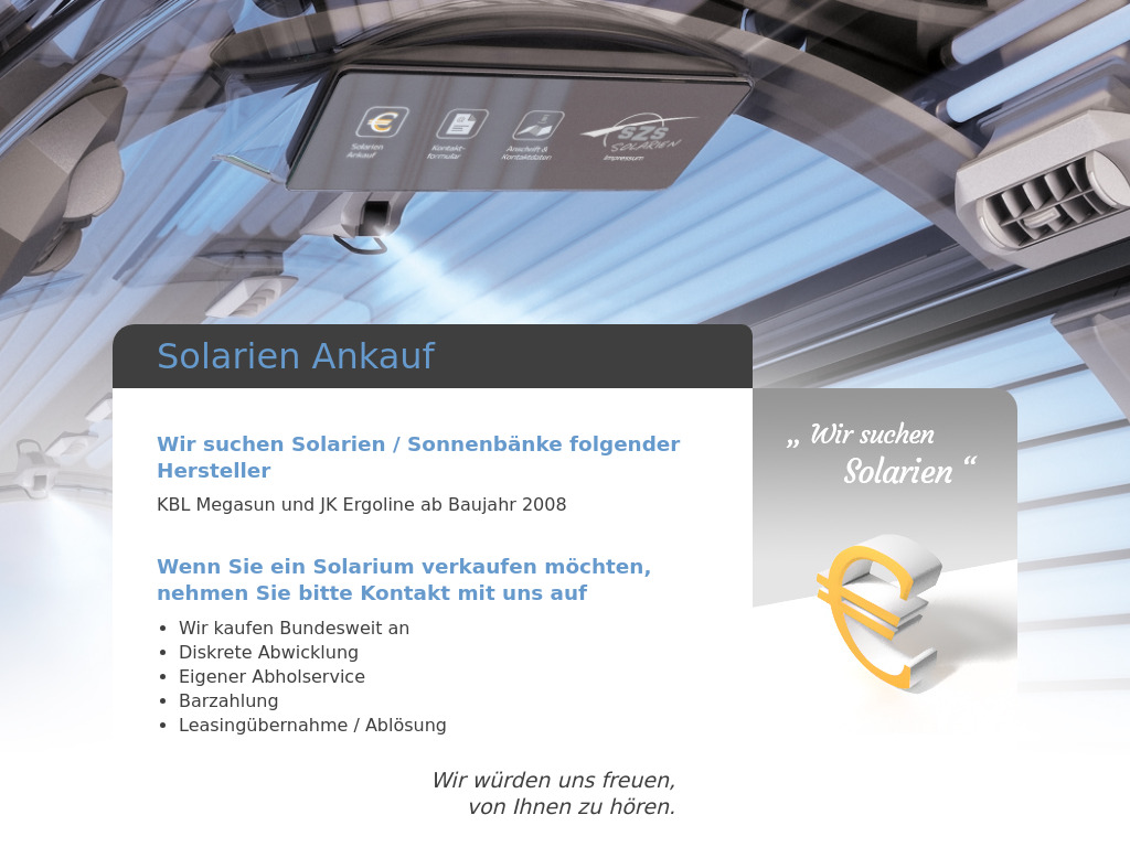 Website von SZS Solarien GmbH in Hechingen