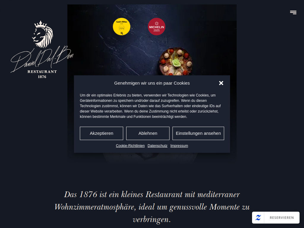 Website von Restaurant 1876 Daniel Dal-Ben in Düsseldorf