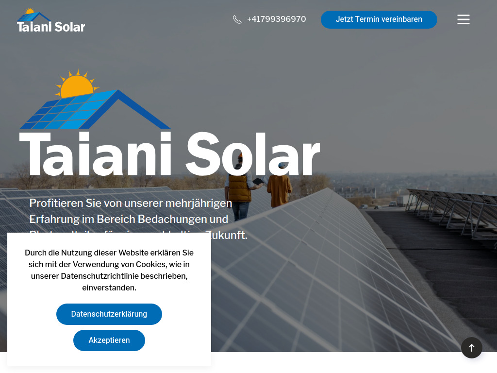Website von Home - Taiani Solar