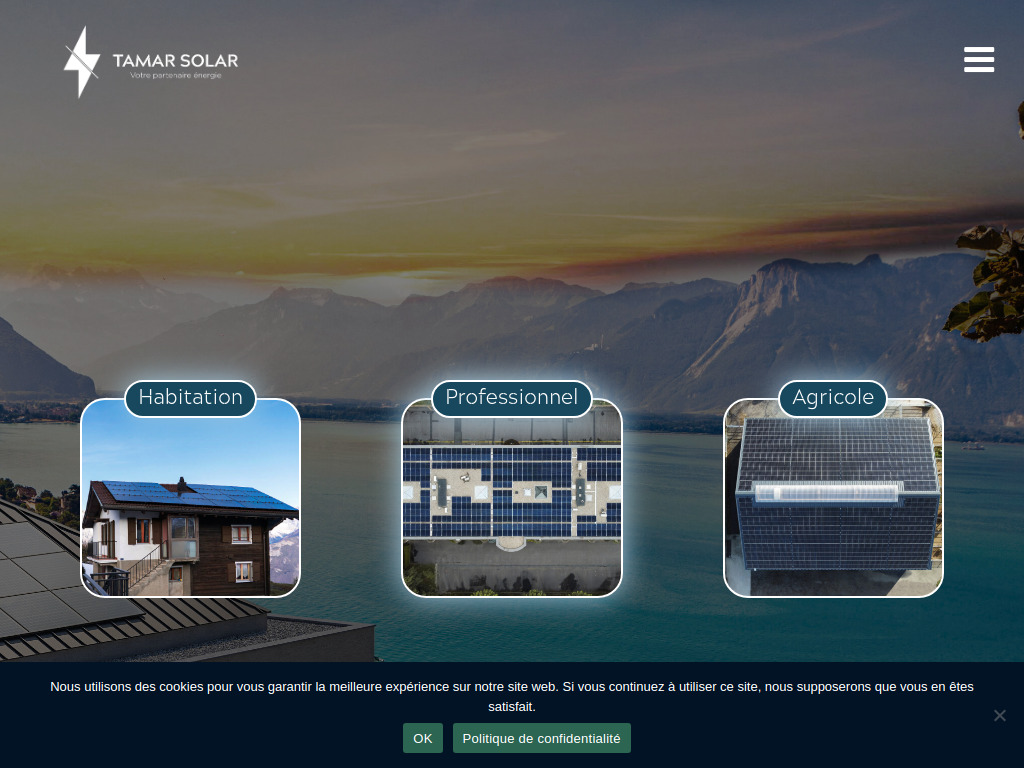 Website von TAMAR SOLAR in Yverdon-les-Bains