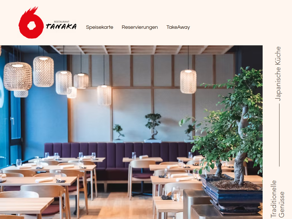 Website von Tanaka Restaurant GmbH in Stettlen