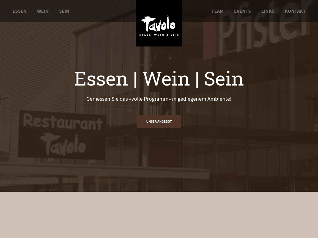 Website von Restaurant Tavolo in Lyssach-Alchenflüh