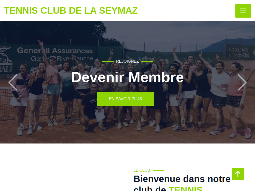 Website von Tennis Club de la Seymaz in Chêne-Bourg