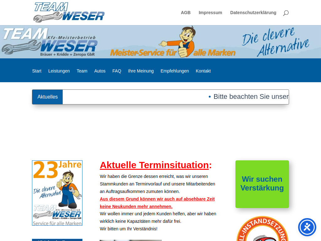 Website von Bräuer + Kridde + Zeropa GbR in Hameln