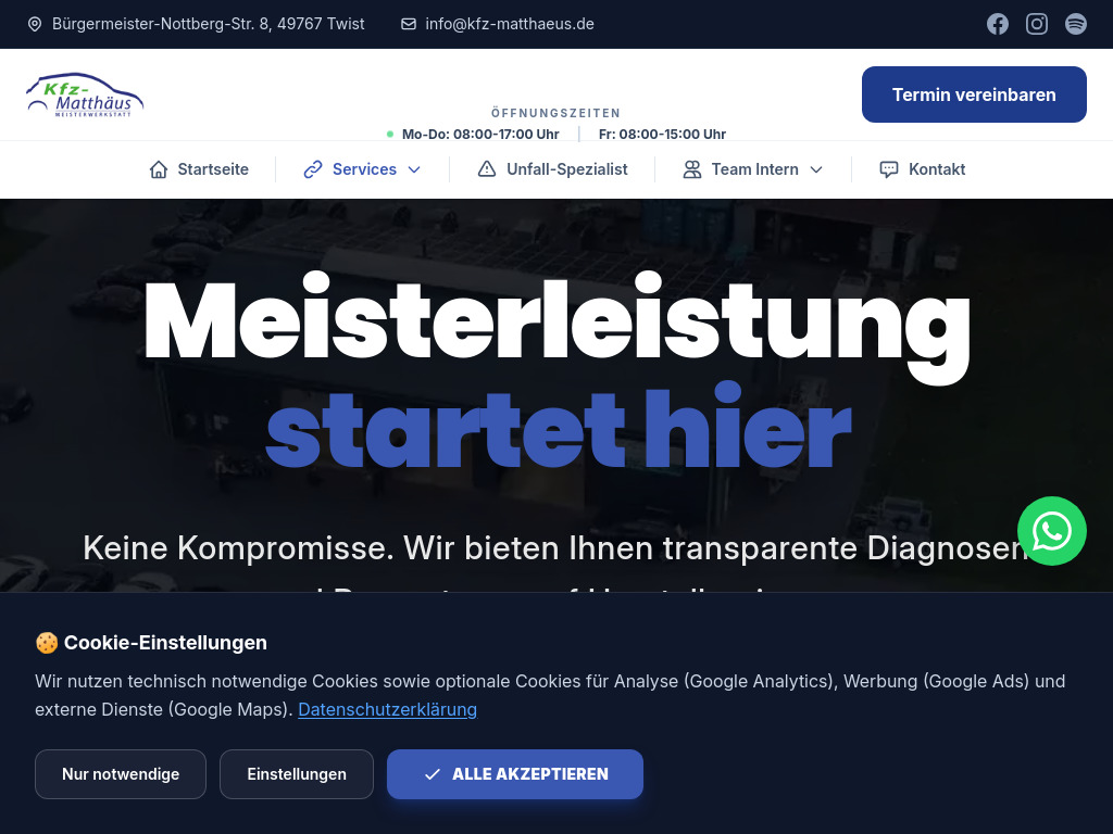 Website von Denis Matthäus in Twist