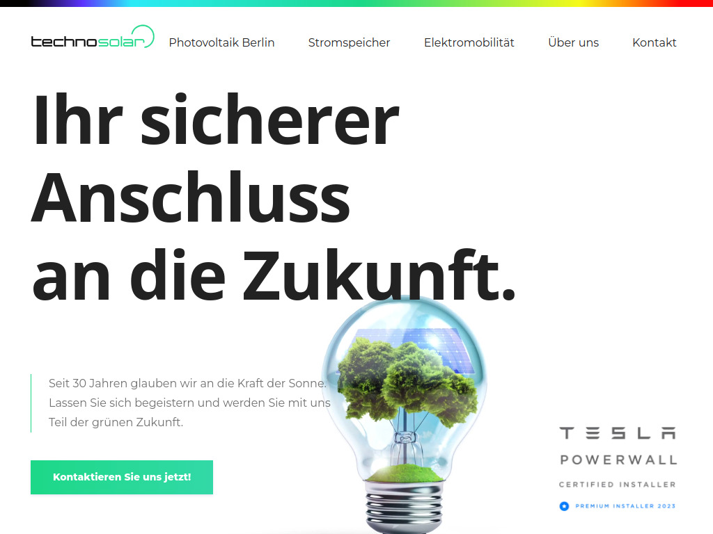 Website von Techno Solar Solaranlagen GmbH in Berlin
