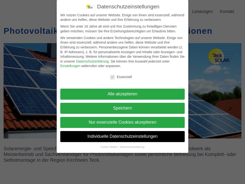 Website von Teck Solar e.K. in Kirchheim unter Teck